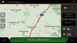 Экран навигации IGO в GPS навигаторе Garmin Monterra