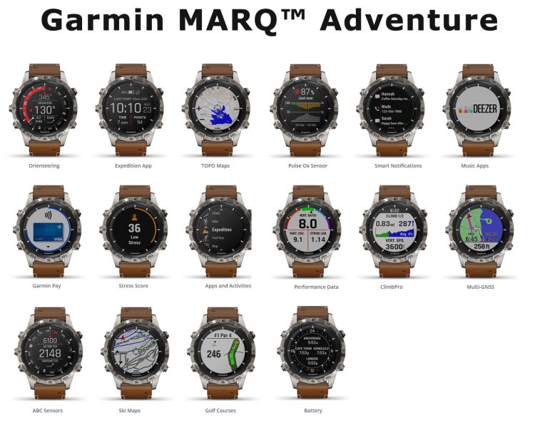 Интерфейс часов Garmin MARQ Adventure