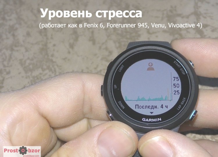 Уровень стресса часов Garmin Swim 2