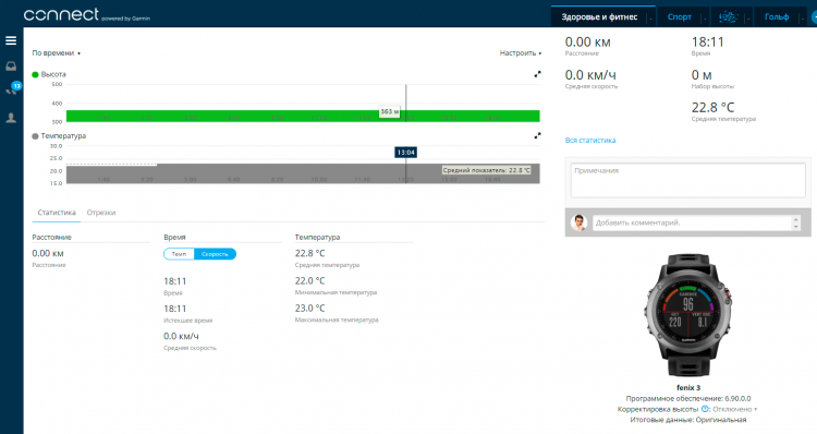 Тест датчика температуры Garmin Tempe