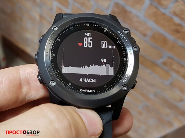 Стандартный виджет показаний пульса для часов Garmin Fenix 3 HR