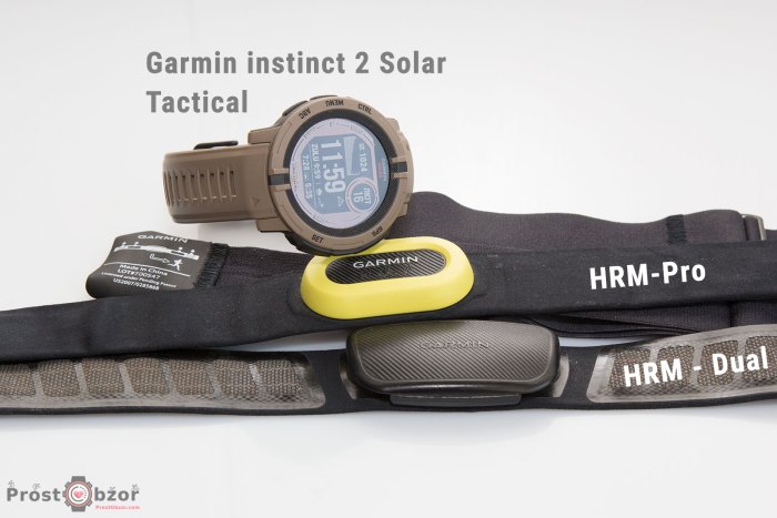 поддержка кардио ремней HRM в часах Garmin instinct 2 Solar Tactical
