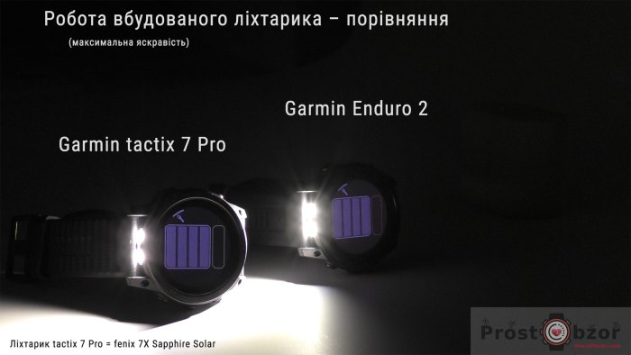 Порівняння яскравості Tactix 7 pro проти Enduro 2