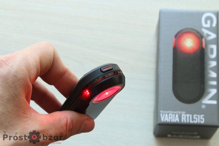 Управление габаратиным красным цветом в  вело радара Garmin Varia RTL515