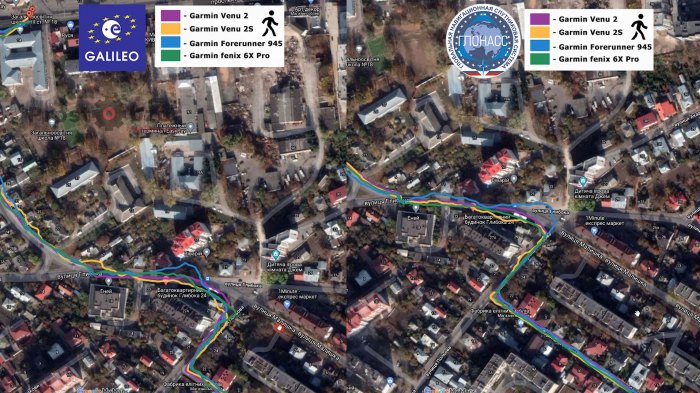 Тест записи треков GPS в часах Venu 2 - ходьба