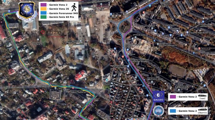 Тест записи треков GPS в часах Venu 2 - поездка на машине
