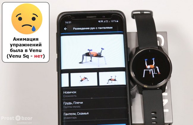 Нет анимации занятий в часах Venu Sq Music