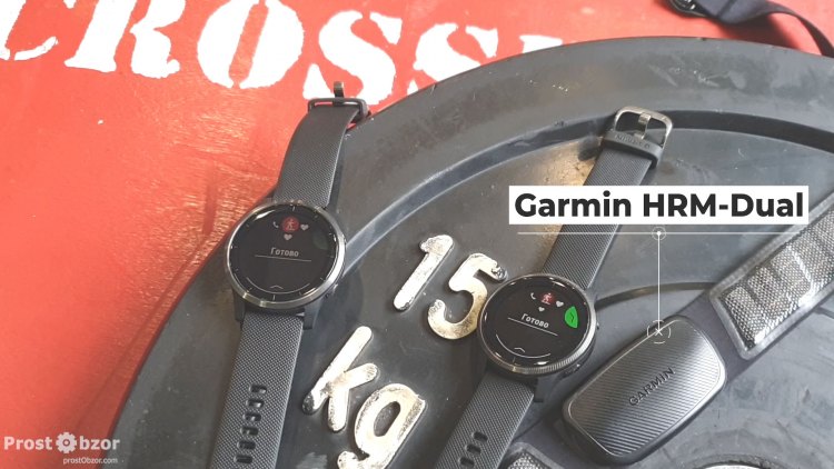 Нагрудный датчик пульса - Garmin HRM-Dual вместе с Garmin Venu - Vivoactive 4