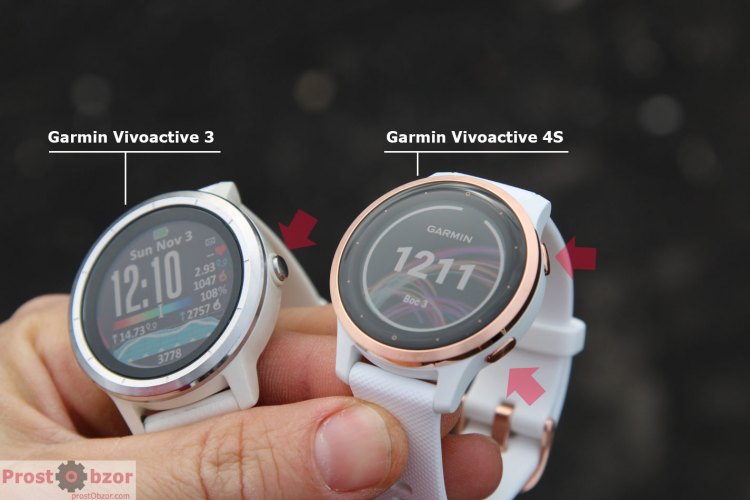 Дополнительная кнопка в часах Garmin Vivoactive 4S