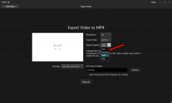 Настройки сохранения видео Virb Edit - качество видео