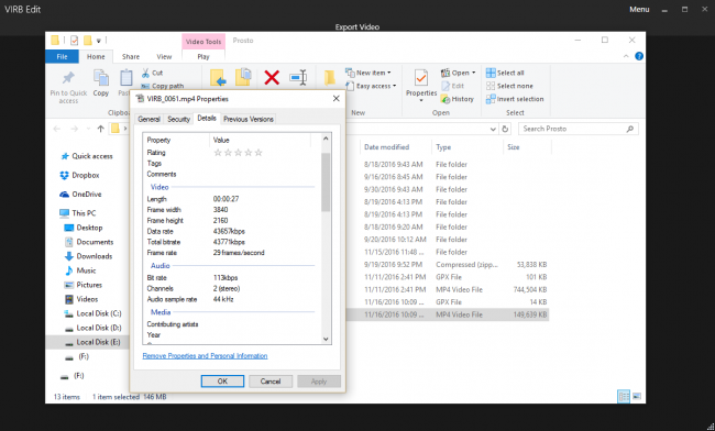 пример сохраненного файла после экспорта Garmin Virb Edit
