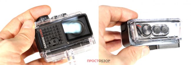Кнопки управления подводного бокса экшн-камеры Garmin Virb Ultra 30