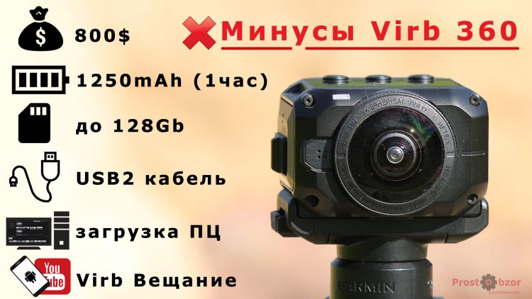 Минусы экшн-камеры Garmin Virb 360