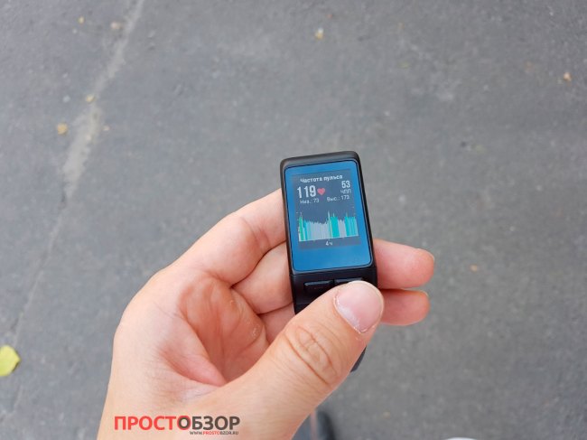 Виджет пульса в часах Garmin Vivoactive HR