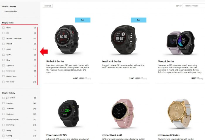 Выбор часов Garmin по серии моделей