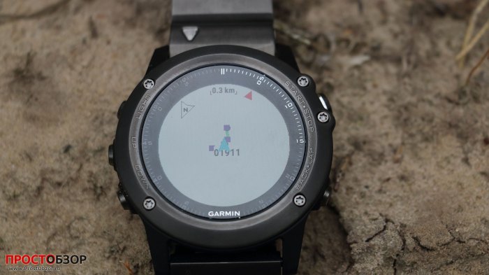 Карта маршрута GPS в часах Fenix 3