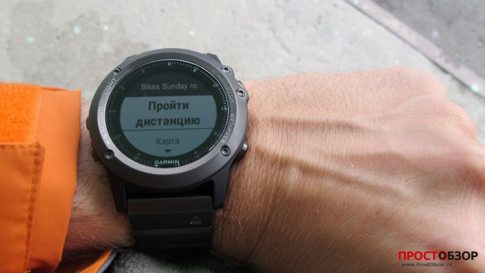 GPS-навигация Fenix 3 - меню Пройти дистанцию