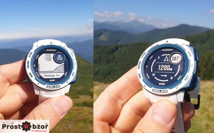 Работа ABC компаса в часах Instinct Solar