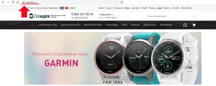 шаг 1 - выбор сайта для покупки часов Garmin - geoidea