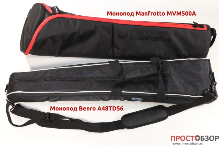 Сравнение чехлов для моноподов Manfrotto MVM500A и Benro A48TDS6