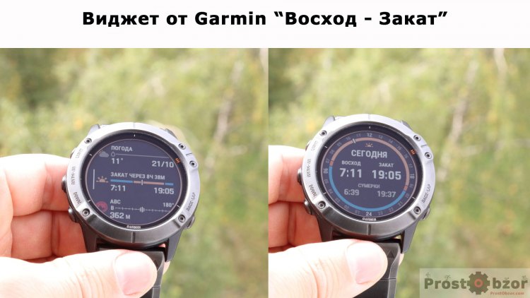 Виджет Garmin  Восход - Закат