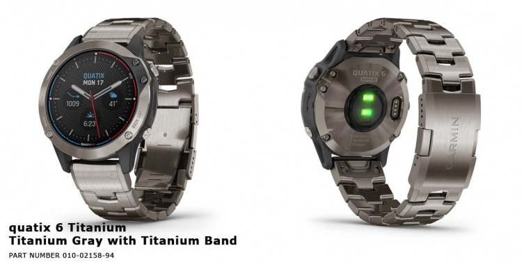 Garmin quatix 6  титановая версия часов