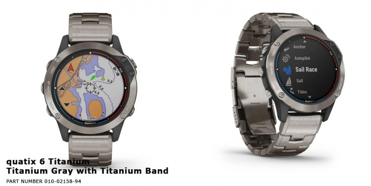 Морская навигация Garmin quatix 6  титановая версия