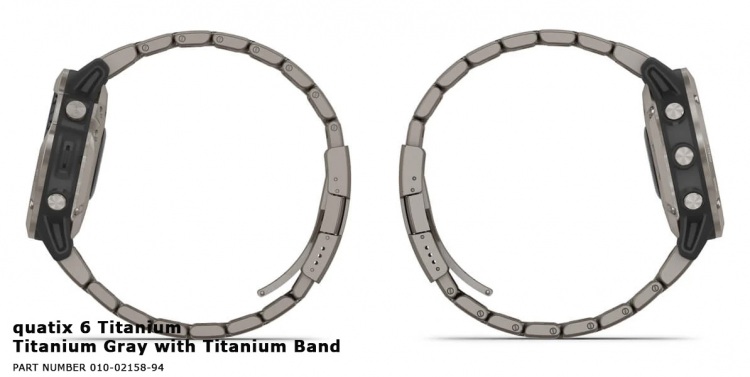 часы Garmin quatix 6 Titanium - вид сбоку