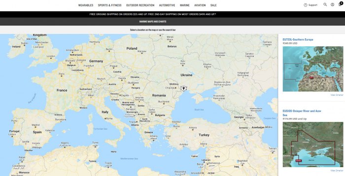 Поддержка морских карт BlueChart - Garmin Quatix 6X Solar