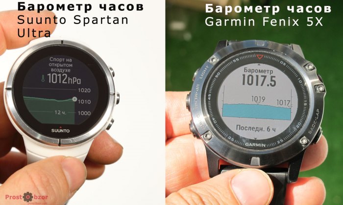 Барометр в часах Suunto Spartan Ultra и Garmin Fenix 5X