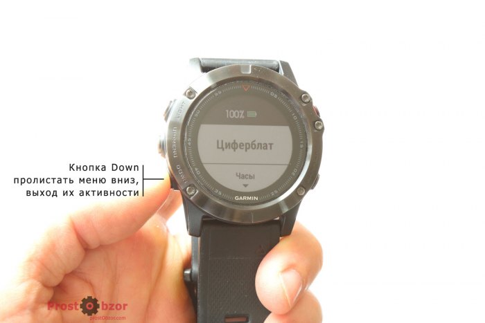 Кнопка Down часов Garmin Fenix 5X