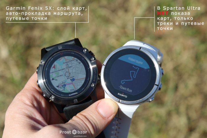 Туристическая навигация в часах Garmin Fenix 5X - Suunto Spartan Ultra