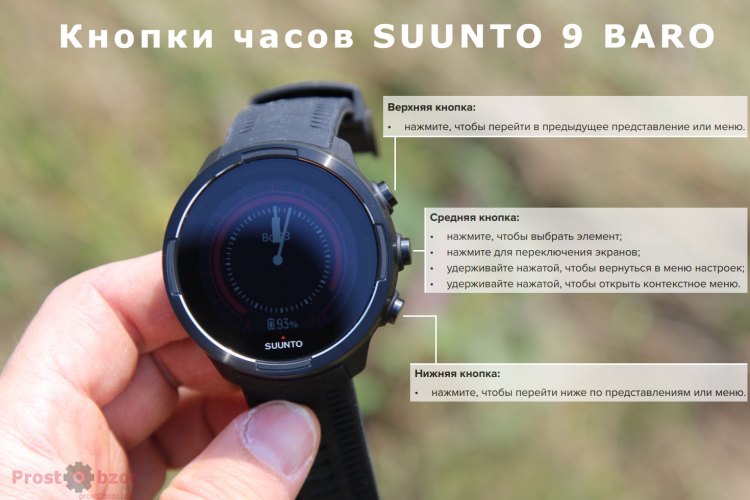 Кнопки часов Suunto 9 Baro