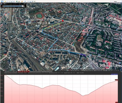 Эталонный трек согласно Google Earth