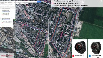Тест GPS - SUUNTO 9 vs Garmin Fenix 5X - пробежка по городу