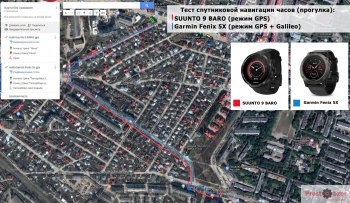 Тест GPS - SUUNTO 9 vs Garmin Fenix 5X - прогулка по городу