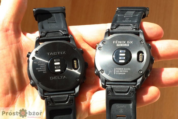 Размеры часов Garmin Tactix Delta вид сзади