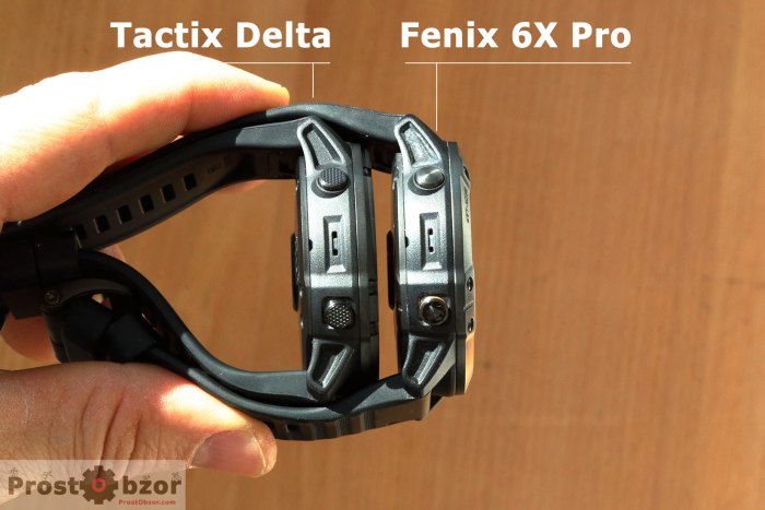 Размеры часов Garmin Tactix Delta вид сбоку