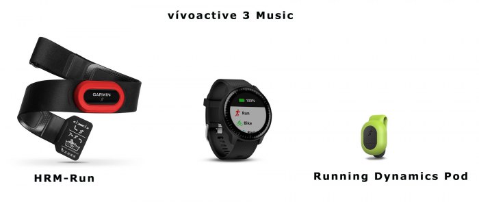 Поддержка специальных датчиков для бега в часах Garmin Vivoactive 3 Music