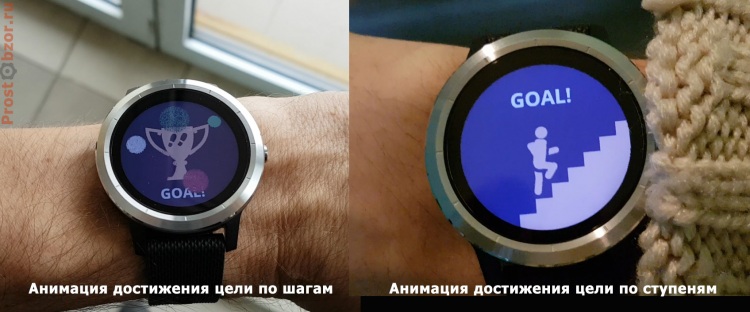 Анимация достижения целей для часов Vivoactive 3