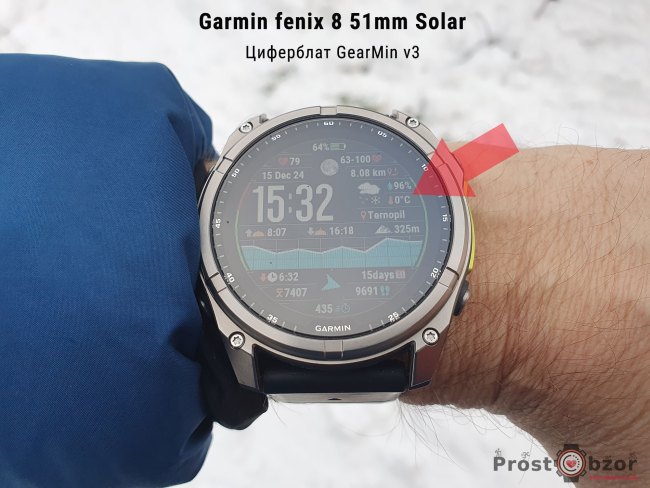 Пргноз погоди -циферблат Gearmin для Garmin fenix 8