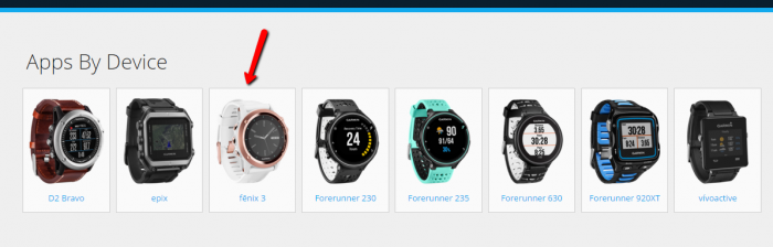 Garmin Connect IQ - выбор модели