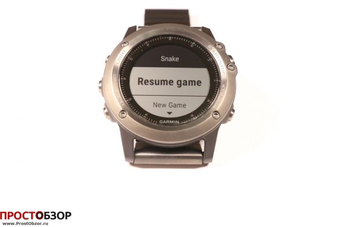 Garmin Fenix 3 - виджет Змейка - меню